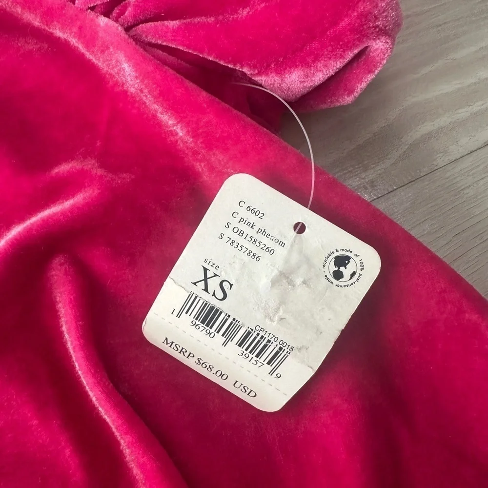 Free People Terese Velvet Ruffle Sleeve Top